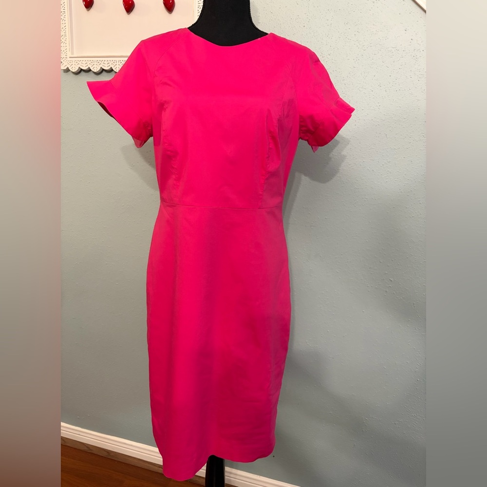 J. Crew Vibrant Pink Midi Dress